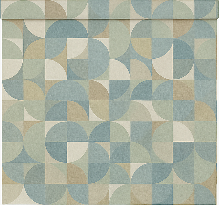 Green abstract forms modern roller blind - TenStickers