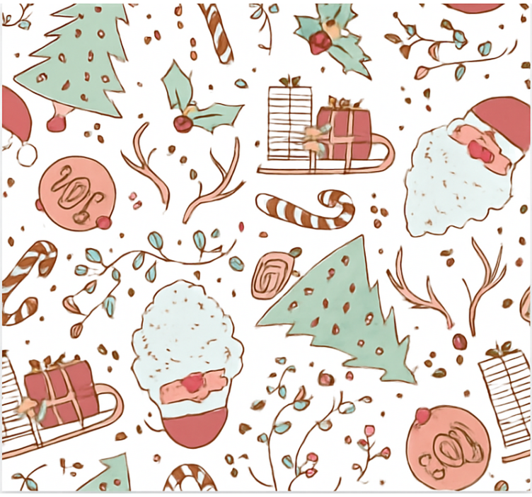 Scandi Christmas Pattern roller blind for living room - TenStickers