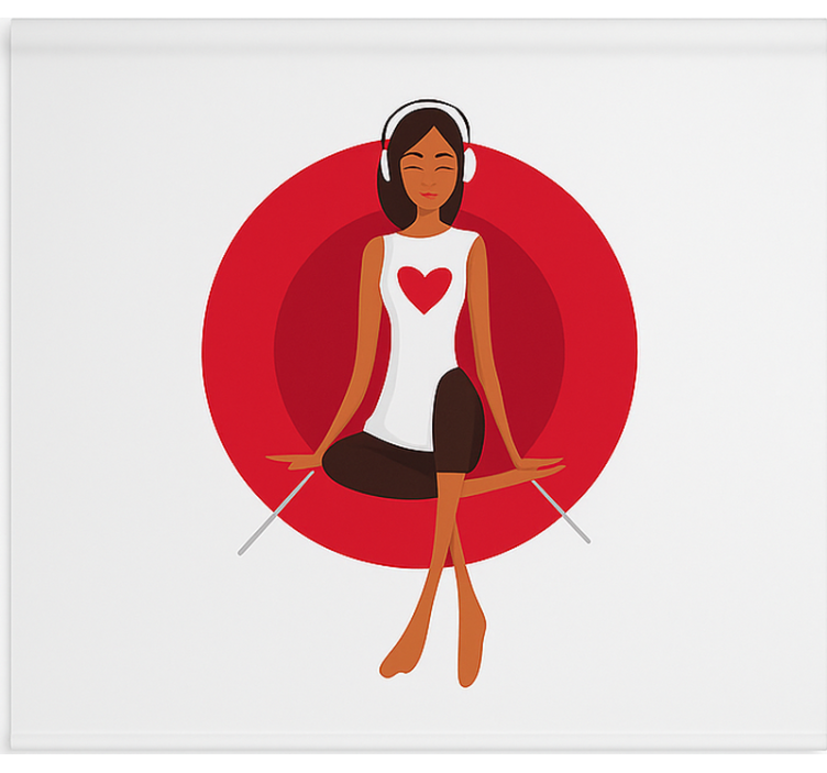 Girl listening to music teenage roller blind - TenStickers