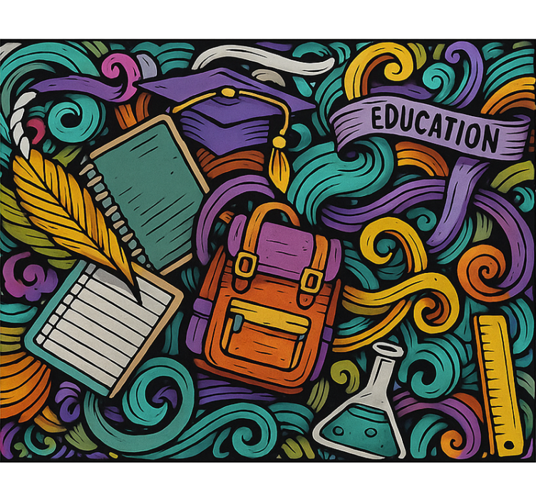 Colorful abstract objects teenage roller blind - TenStickers