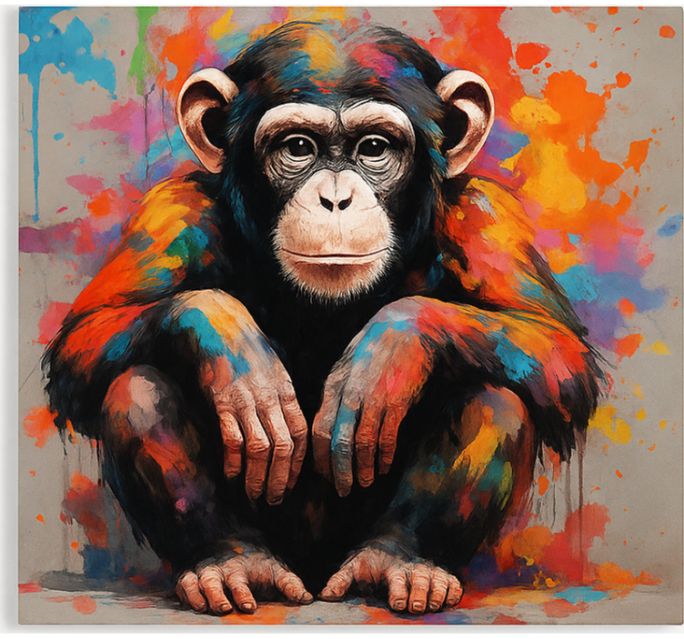 Monkey with colors teenage roller blind - TenStickers
