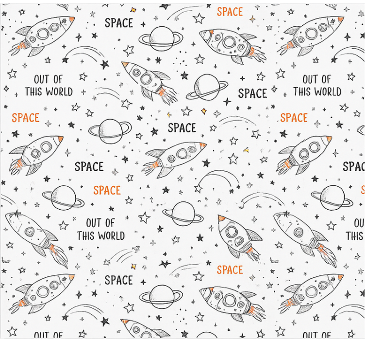 Drawn space pattern teenage roller blind - TenStickers