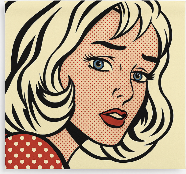 Teenage roller blind pop art girl design - TenStickers