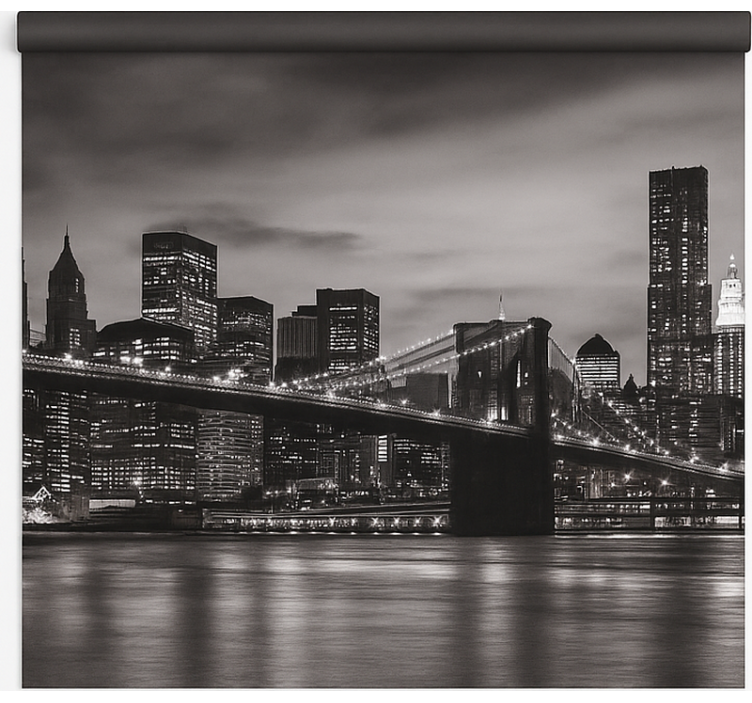 Office window roller blind city at night - TenStickers