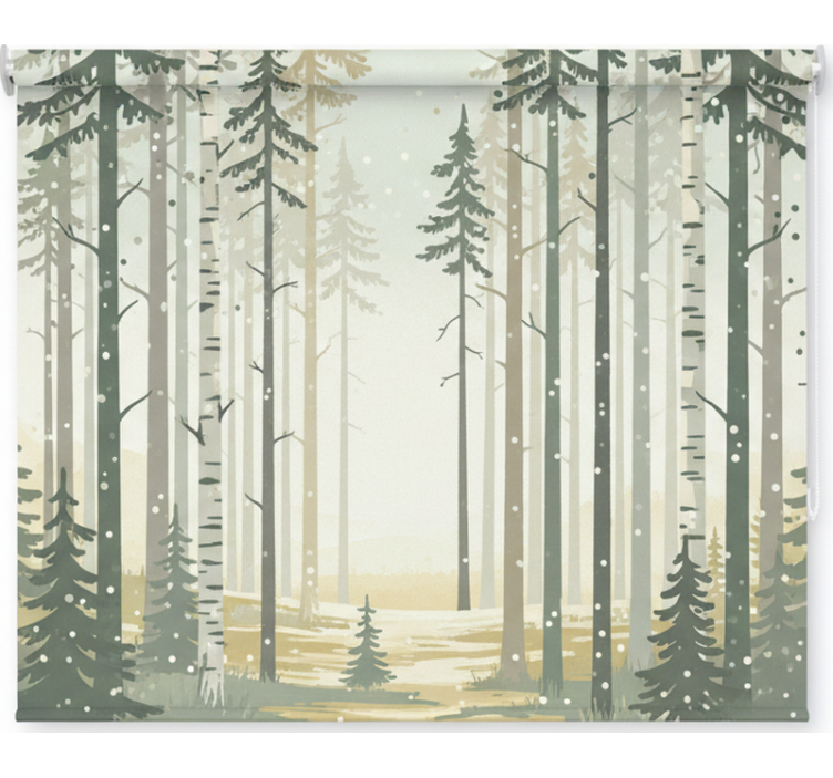 Nordic roller blind calming scandinavian forest - TenStickers
