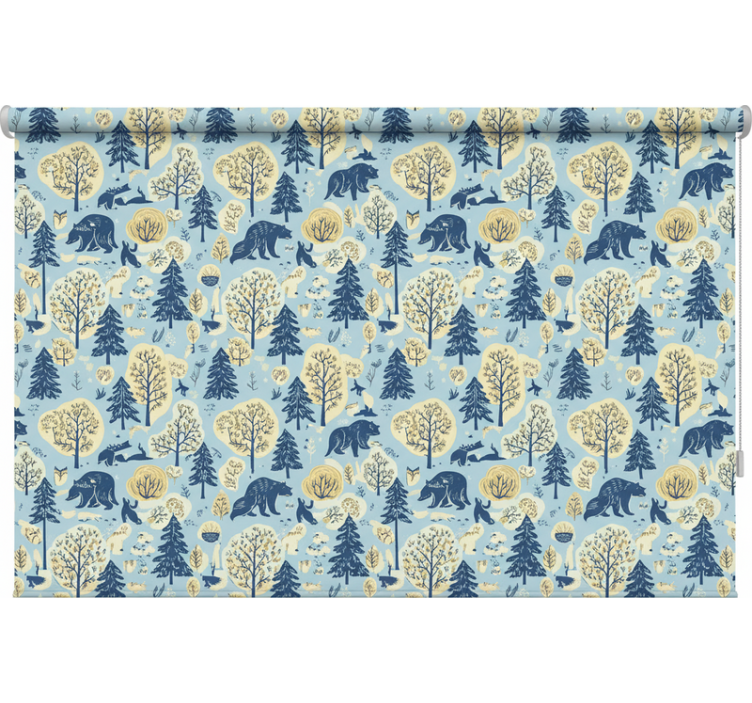 Nordic roller blind bear in scandinavian woods - TenStickers