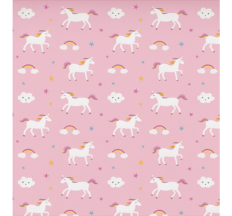 Nordic roller blind with pink dancing unicorns - TenStickers