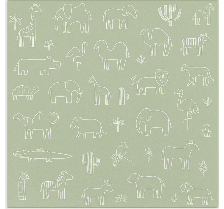 Nordic roller blind jungle animals outline - TenStickers