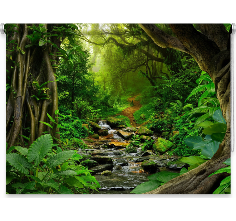 Tree roller blind tropical forest retreat - TenStickers