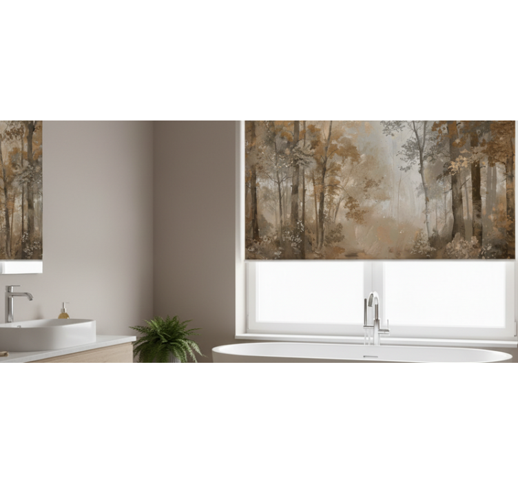 Tree roller blind in amber autumn grove - TenStickers