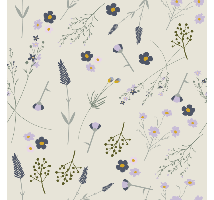Purple wildflower floral roller blind for kitchen window - TenStickers