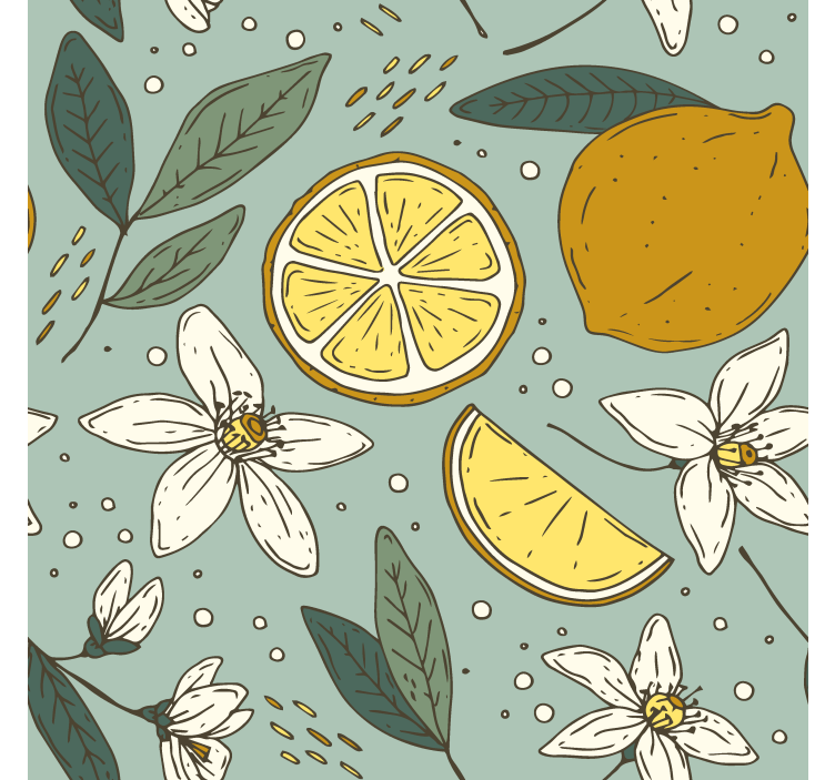 Roller blind for kitchen window colorful lemon design - TenStickers