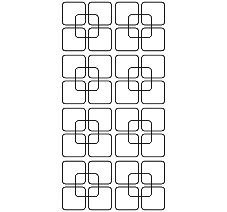 Roller blind for kitchen window black squares pattern - TenStickers