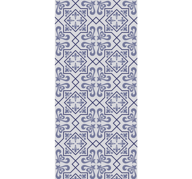Roller blind for kitchen window blue octagon tile - TenStickers