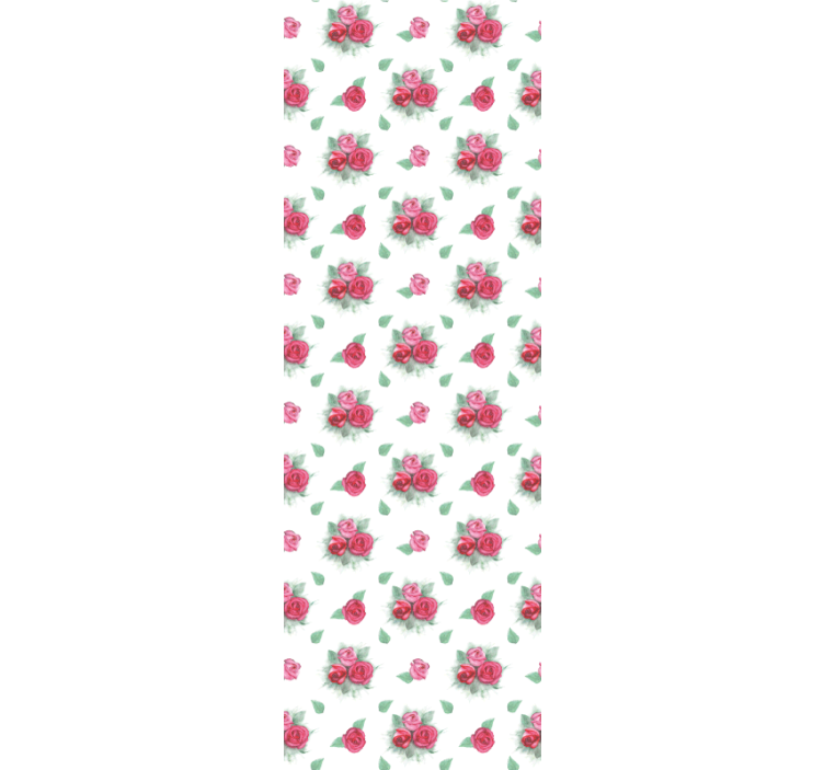 Dining room roller blinds with pink and red roses - TenStickers