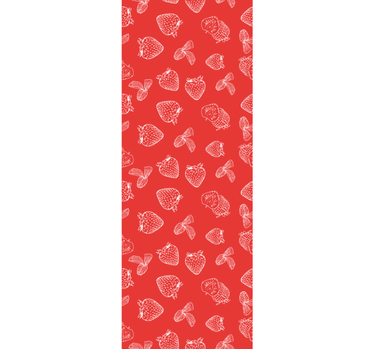 Dining room roller blinds seamless strawberry design - TenStickers