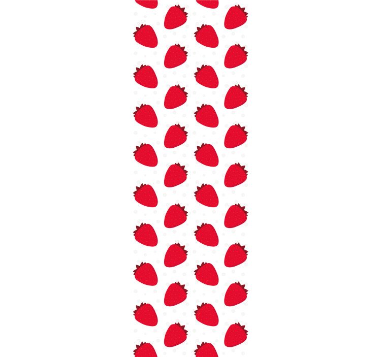 Dining room roller blinds red strawberry pattern white - TenStickers