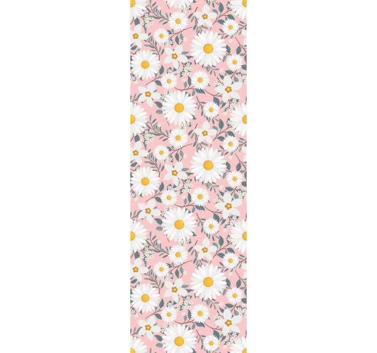 Dining room roller blinds with pink daisy flowers - TenStickers