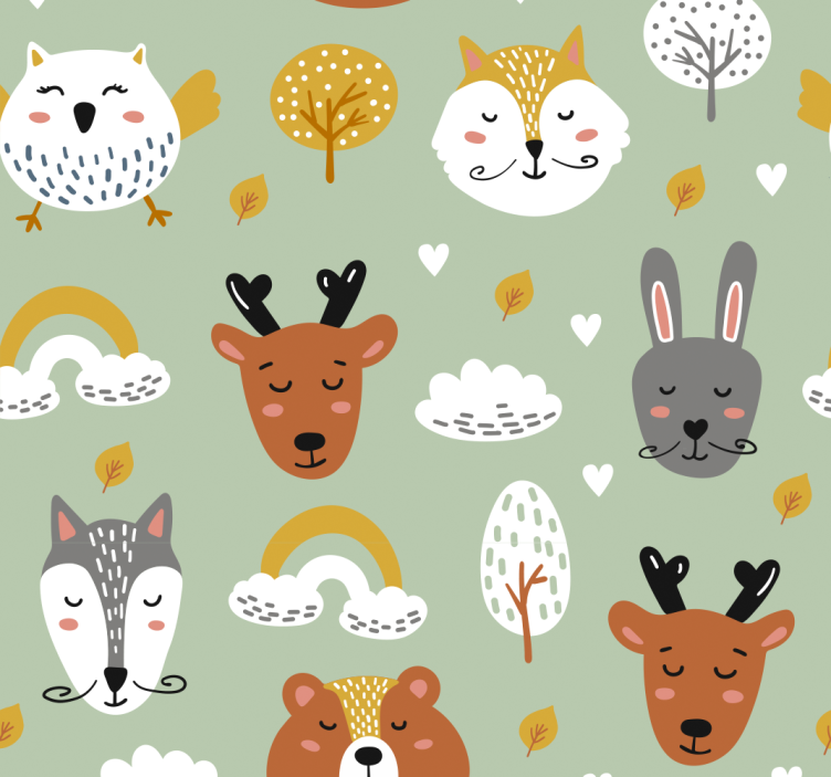 Kids roller blind scandinavian forest animals - TenStickers