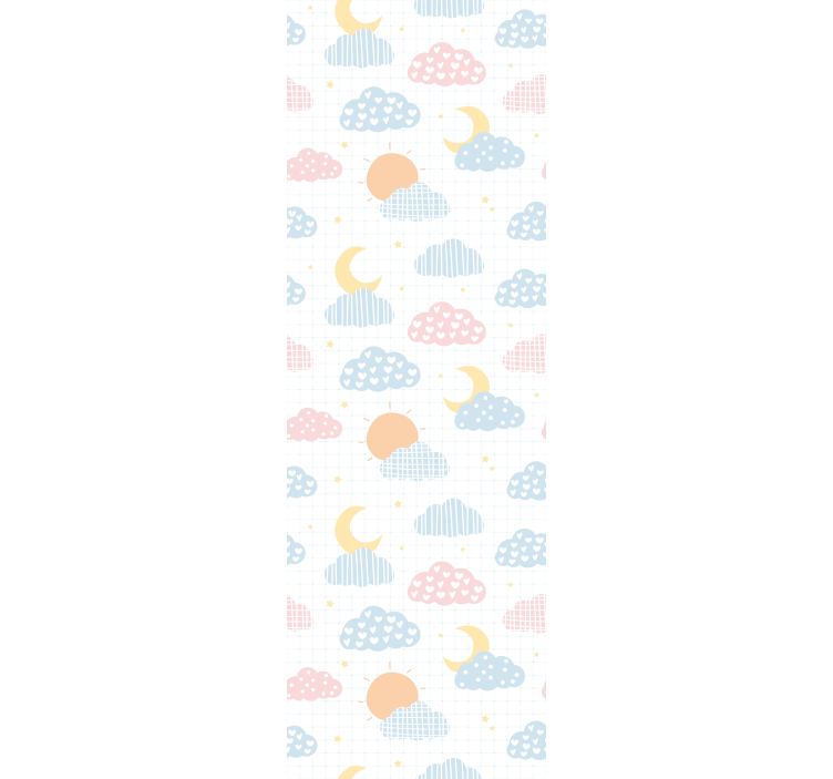 Kids roller blind with adorable cloud patterns - TenStickers