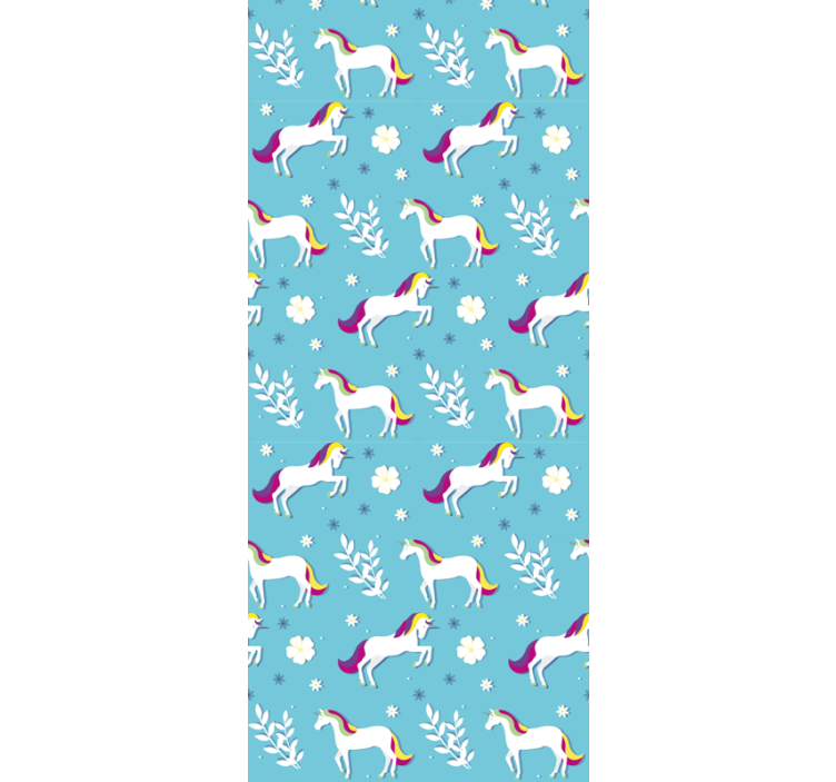 Kids roller blind unicorn pattern in various poses - TenStickers