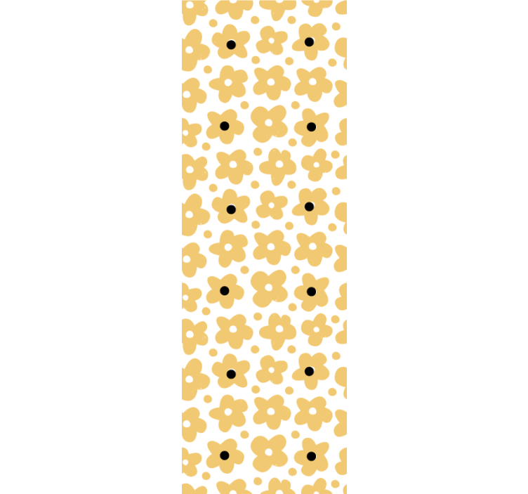 Kids roller blind yellow abstract flower pattern - TenStickers