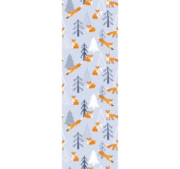 Kids roller blind cute fox winter forest design - TenStickers