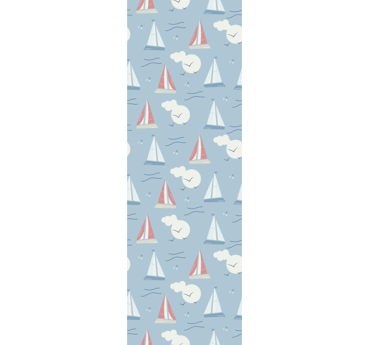 Kids roller blind on a clouds sailboat pattern - TenStickers