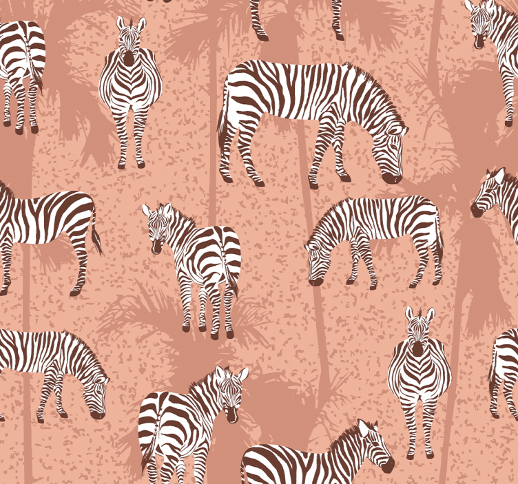 Kids roller blind zebra and brown palms - TenStickers