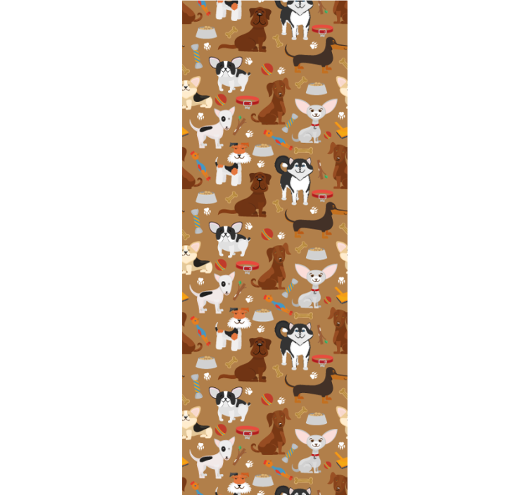 Kids roller blind featuring various cute dog patterns - TenStickers