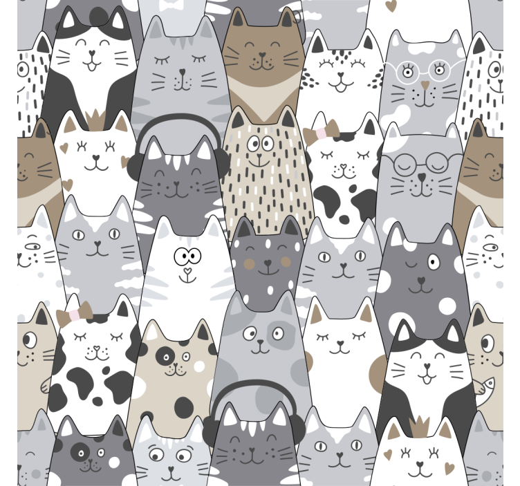 Kids roller blind cartoon cats - TenStickers