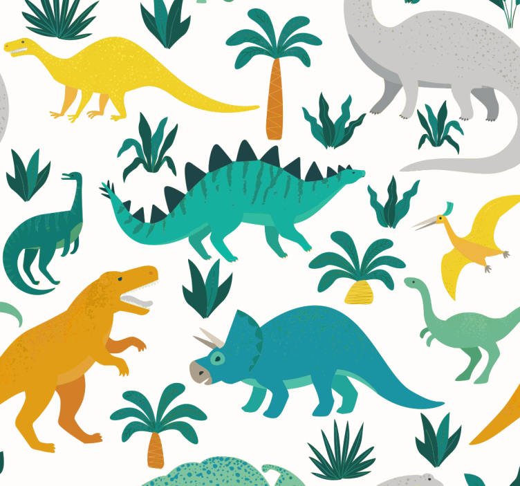 Kids roller blind dinosaurs among trees - TenStickers