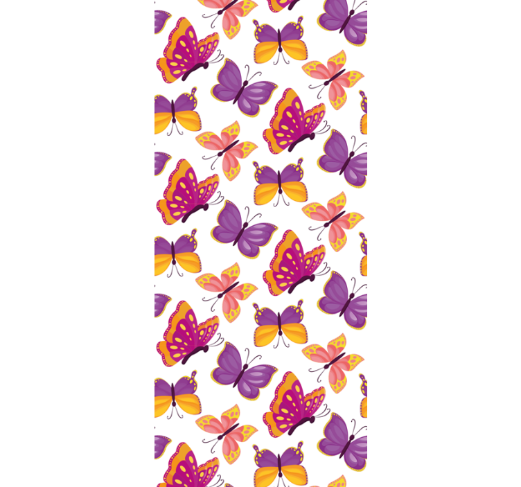 Teenage roller blind with yellow and pink butterfly pattern - TenStickers