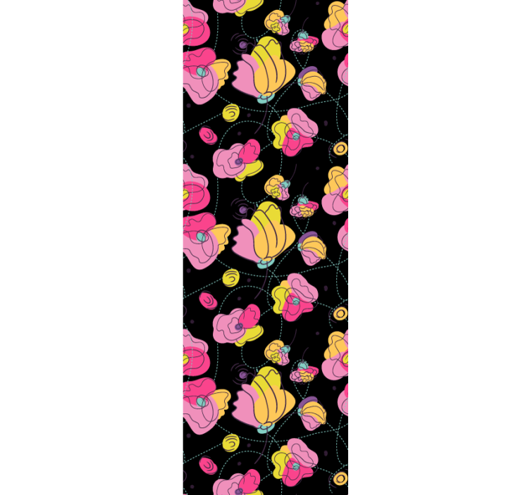 Teenage roller blind with neon flower pattern - TenStickers