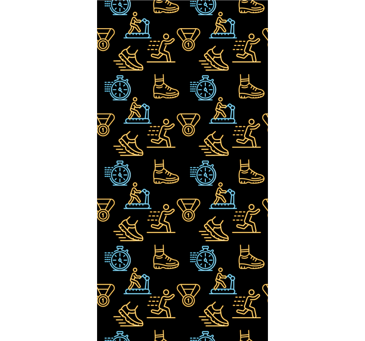 Teenage roller blind with neon vector icons on black - TenStickers