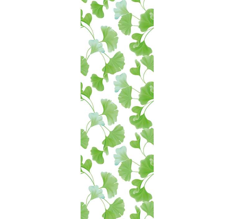 Modern roller blind green ginkgo leaves design - TenStickers