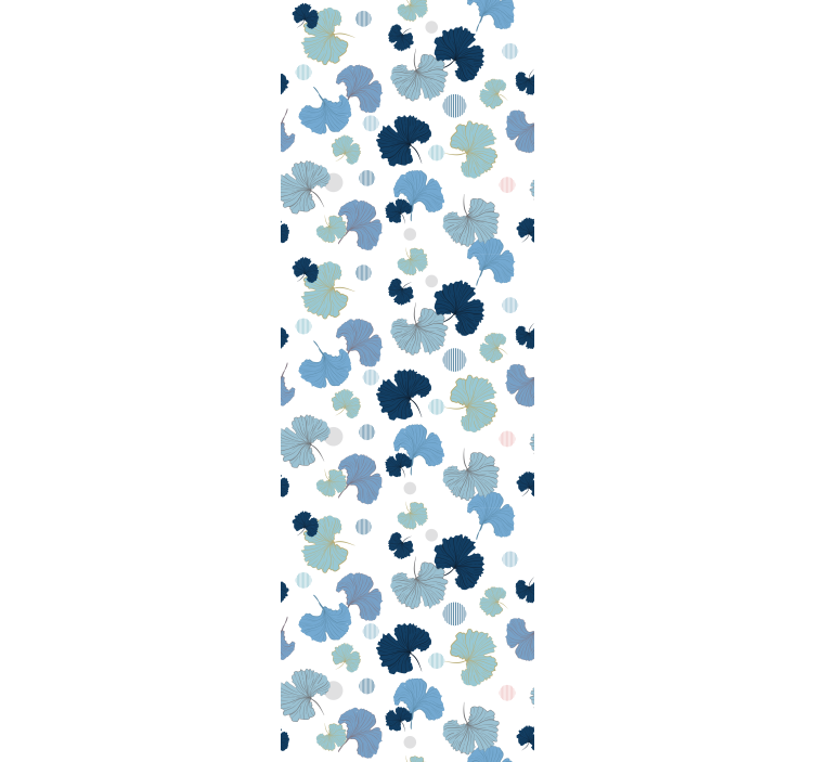 Modern roller blind in blue ginkgo leaf design - TenStickers