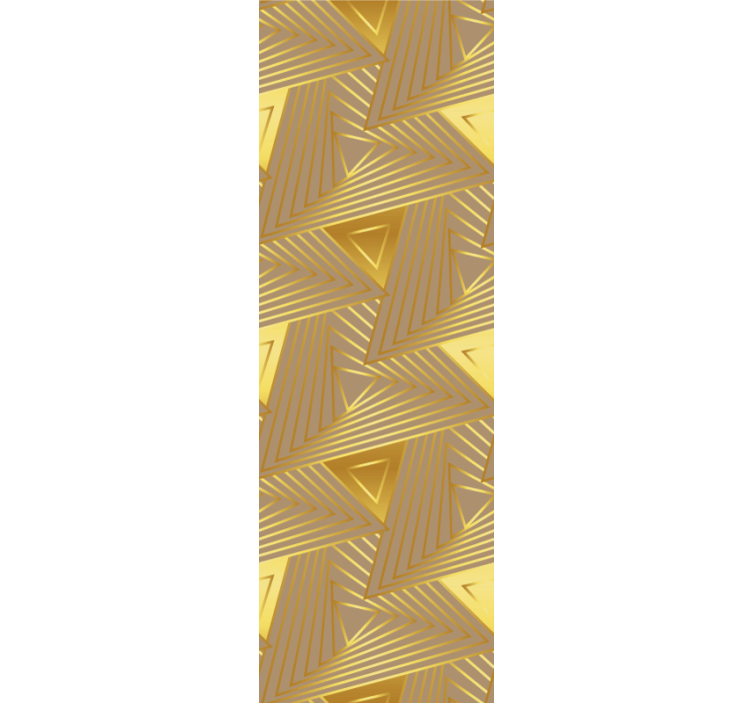 Modern roller blind with eclectic golden geometric pattern - TenStickers