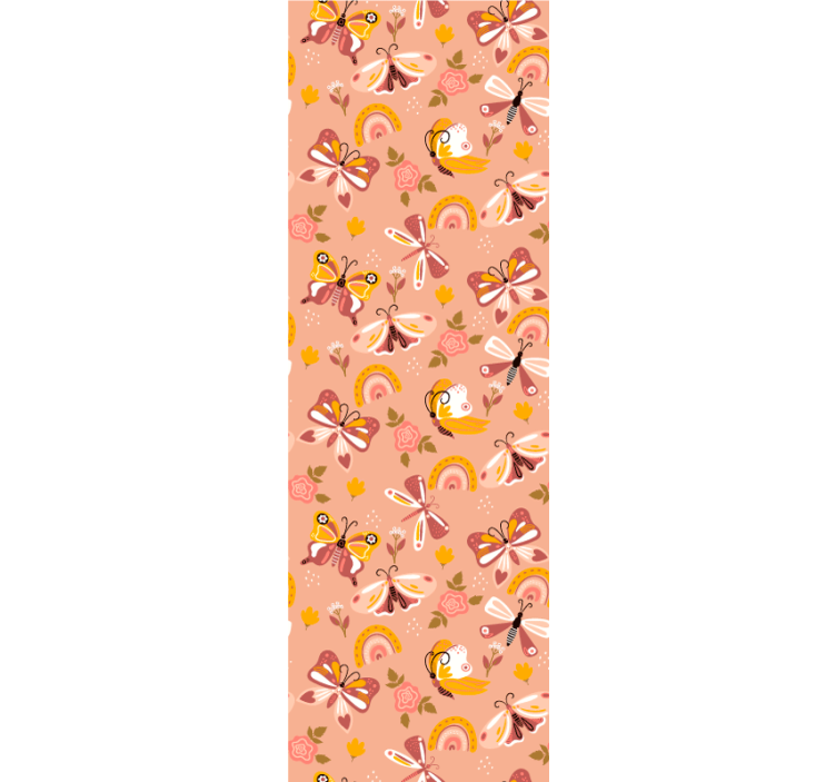 Modern roller blind with boho butterflies and rainbows - TenStickers