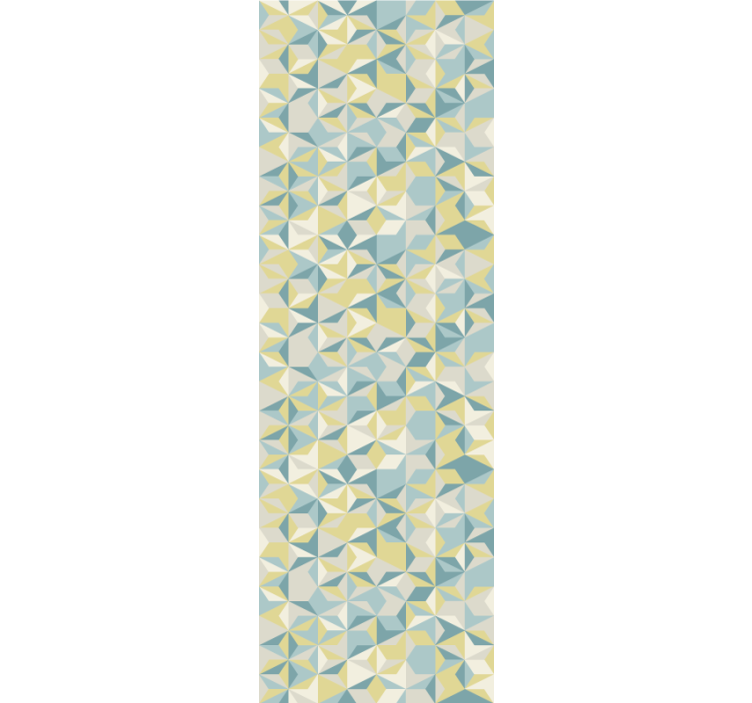 Modern roller blind in beige blue and yellow geometric - TenStickers