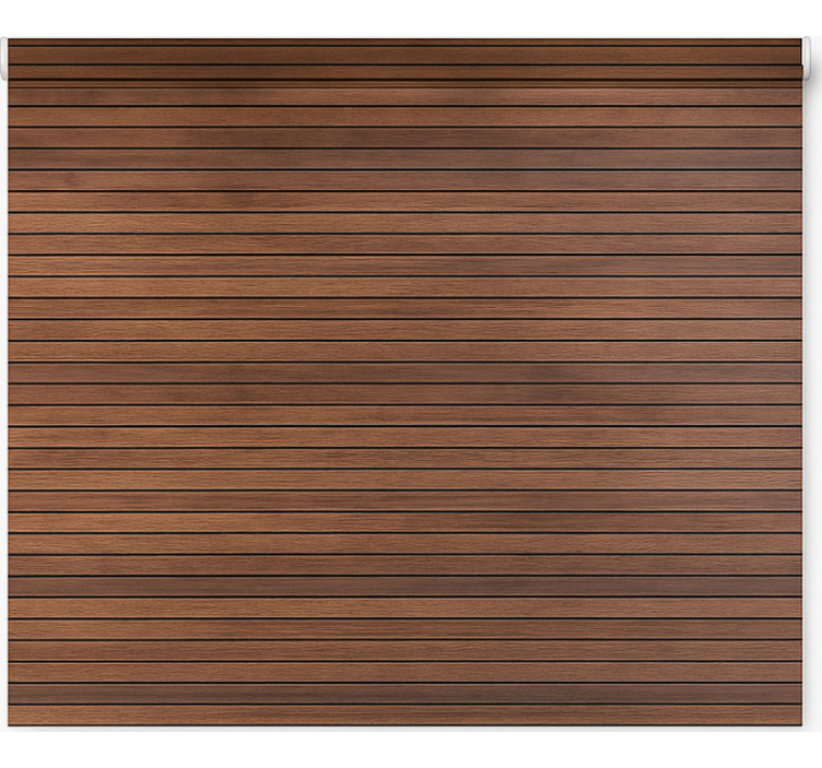 Texture roller blind parallel walnut wood slats - TenStickers