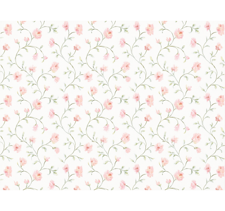 Pink roller blind with botanical pink flower design - TenStickers
