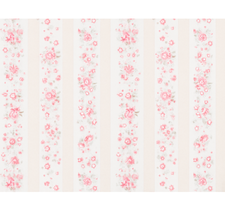 Pink roller blind with retro floral stripes - TenStickers