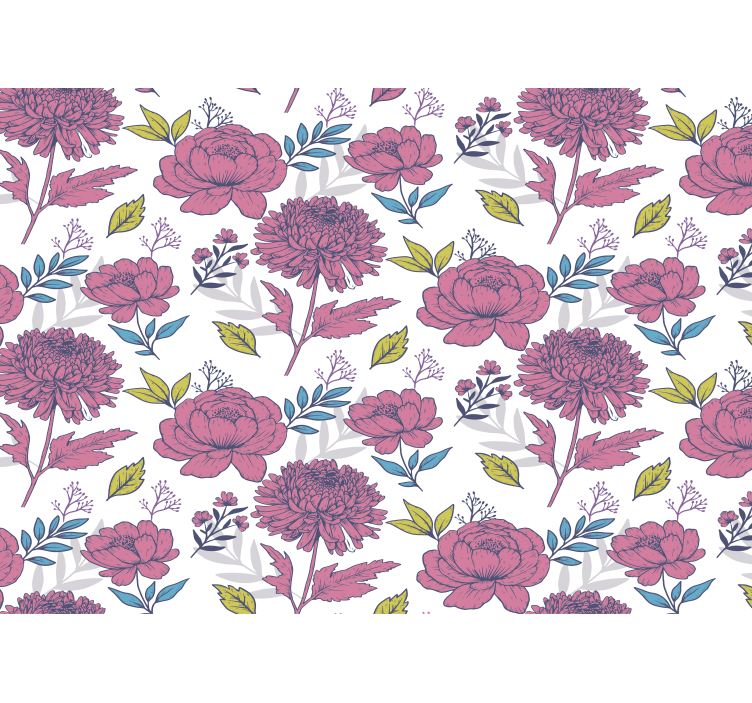 Roller blind for kitchen window with large floral design - TenStickers