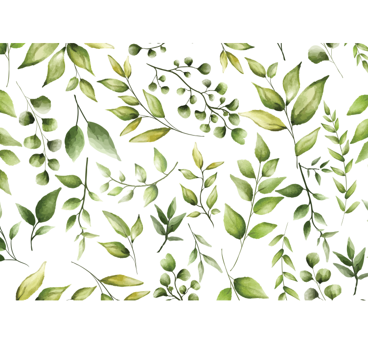 Roller blind for kitchen window watercolor eucalyptus - TenStickers