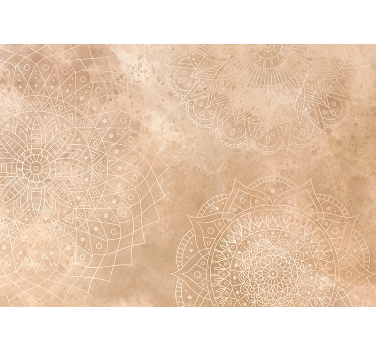Beige roller blind with vintage mandalas design - TenStickers