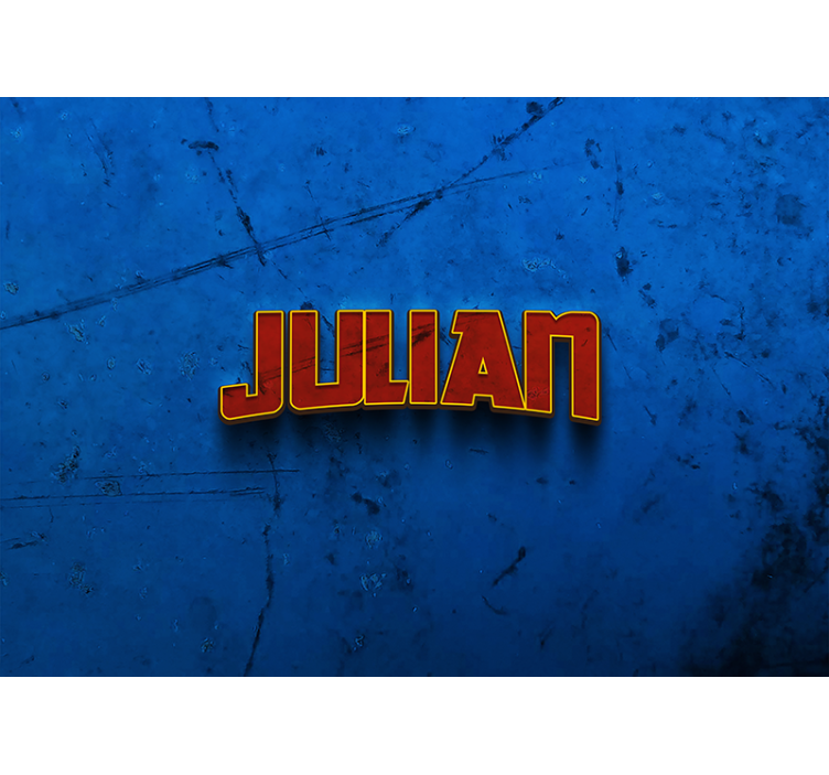 Blue roller blind superhero wall with name - TenStickers