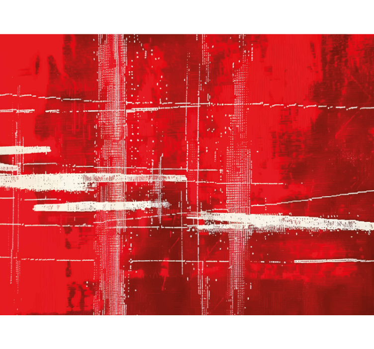 Red roller blind with modern lines pattern - TenStickers
