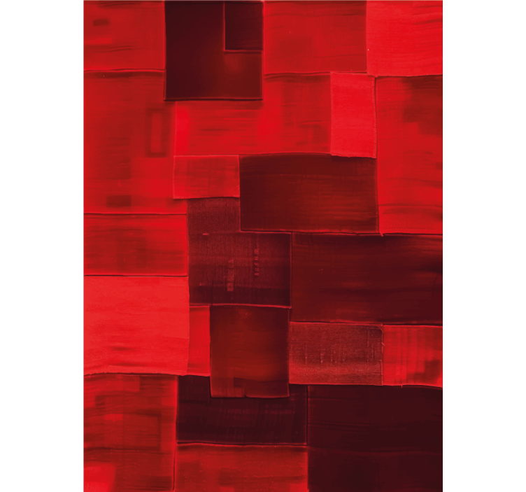 Red roller blind with reconstructed pattern - TenStickers