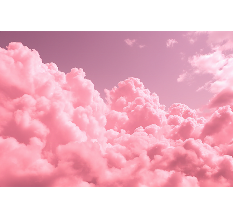 Pink roller blind in soft fluffy clouds - TenStickers